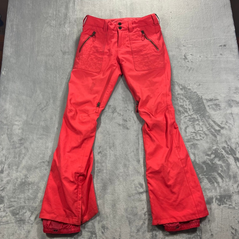 BURTON Dryride Snow Ski Pants Women Small Red Good Waterproof Vented Snowboard